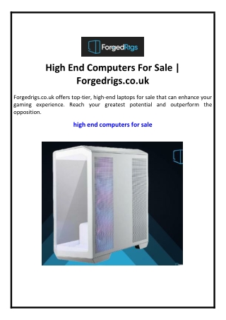 High End Computers For Sale | Forgedrigs.co.uk
