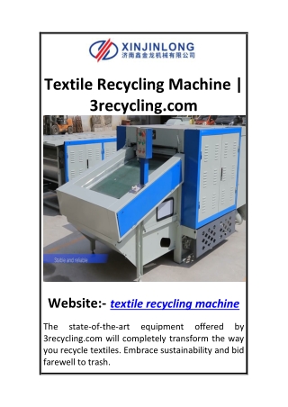 Textile Recycling Machine  3recycling.com