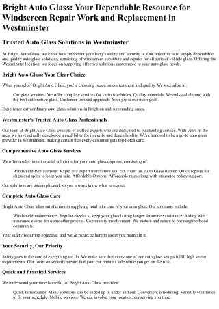Bright Auto Glass