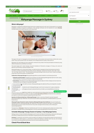 Ayurvedic massage Sydney