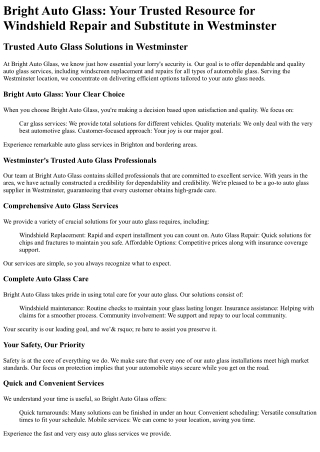 Bright Auto Glass