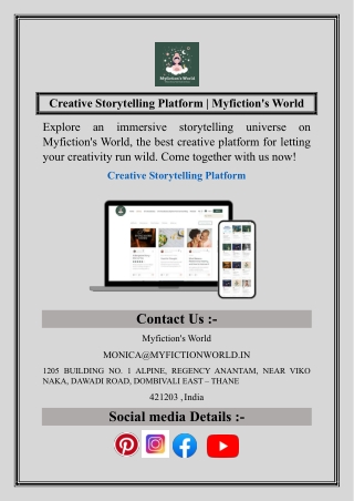 Creative Storytelling Platform  Myfiction's World
