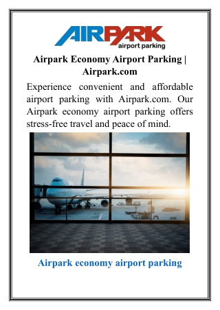 Airpark Economy Airport Parking  Airpark