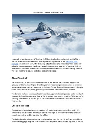 Icelandair MNL Terminal