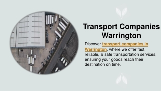 Transport Companies Warrington