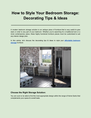 How to Style Your Bedroom Storage: Decorating Tips & Ideas