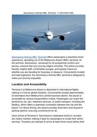 Aeromexico Airlines MEL Terminal