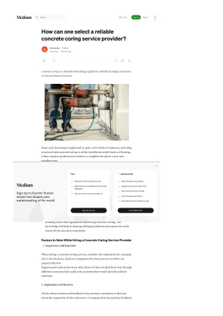 reliable concrete coring service provider