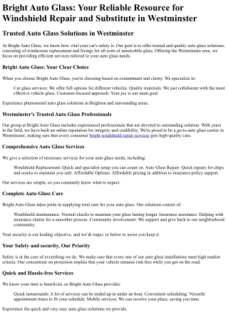 Bright Auto Glass