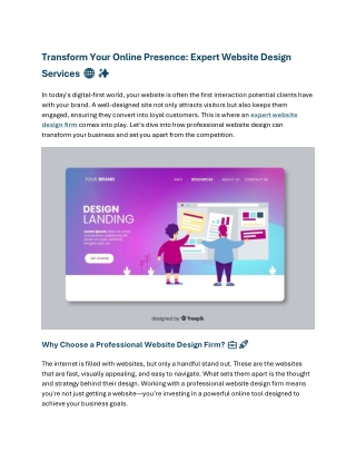 Transform Your Online Presence Expert Website Design Services