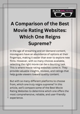 A Comparison of the Best Movie Rating Websites Which One Reigns Supreme.