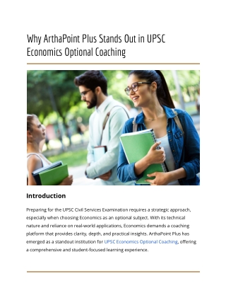 Why ArthaPoint Plus Stands Out in UPSC Economics Optional Coaching