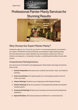 Professional Painter Manly Services for Stunning Results