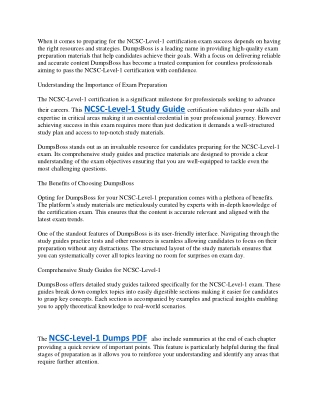 DumpsBoss NCSC-Level-1 Dumps PDF The Best Way to Pass