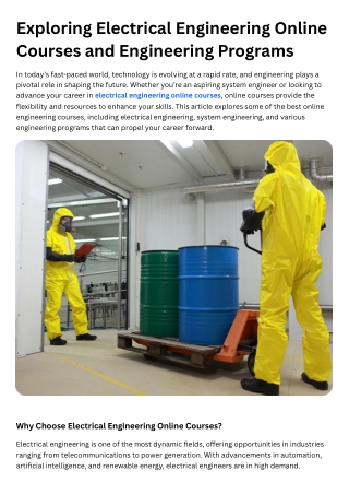 Exploring Electrical Engineering Online Courses and Engineering Programs