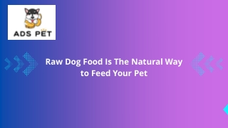 Raw Dog Food Is The Natural Way to Feed Your Pet