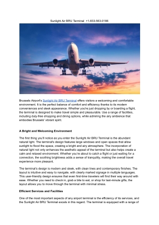 Sunlight Air BRU Terminal