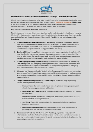 What Makes a Reliable Plumber in Unanderra the Right Choice for Your Home