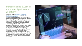 B.Com in Computer Applications at SCMIRT - Bridging Commerce and Technology for Future Leaders