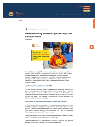 What is the Nursery Admission Age Criteria as per New Education Policy?