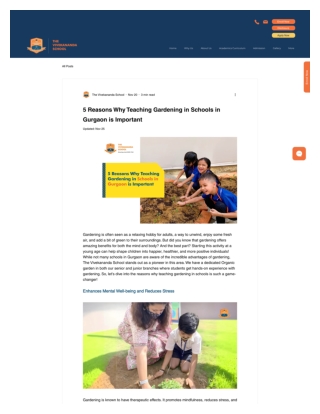 5 Reasons Why Teaching Gardening in Schools in Gurgaon is Important