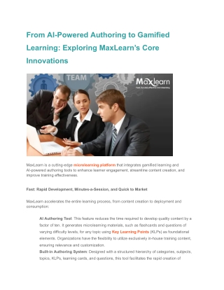From AI-Powered Authoring to Gamified Learning_ Exploring MaxLearn’s Core Innovations
