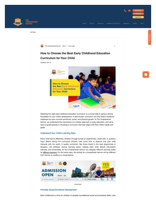 How to Choose the Best Early Childhood Education Curriculum for Your Child