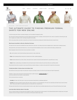The Ultimate Guide to Finding Premium Formal Shirts for Men Online