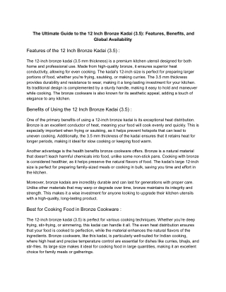 The Ultimate Guide to the 12 Inch Bronze Kadai (3.5)