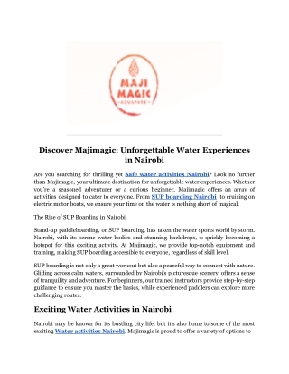 Come Experience One Of The Top Things To Do In Nairobi