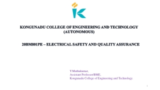 ELECTRICAL SAFETY AND QUALITY ASSURANCE