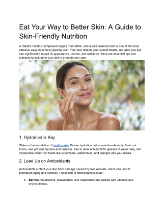 Eat Your Way to Better Skin_ A Guide to Skin-Friendly Nutrition
