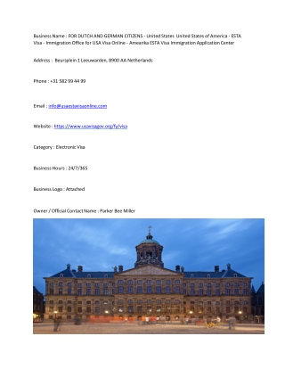 FOR DUTCH AND GERMAN CITIZENS - United States  United States of America - ESTA