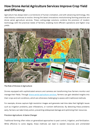 How Drone Aerial Agriculture Services Improve Crop Yield and Efficiency