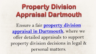 Property Division Appraisal Dartmouth