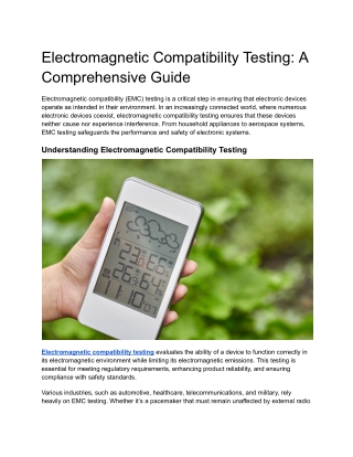 Electromagnetic Compatibility Testing_ A Comprehensive Guide