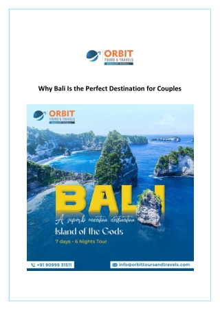 Why Bali Is the Perfect Destination for Couples