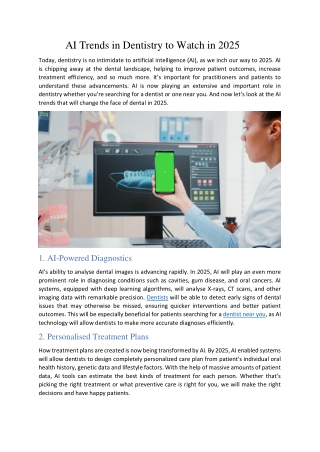 AI Trends in Dentistry to Watch in 2025