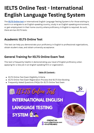 IELTS Online Test - International English Language Testing System