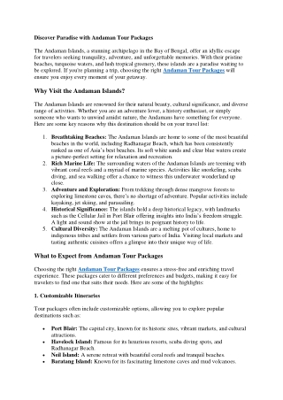 Andaman Tour Packages2