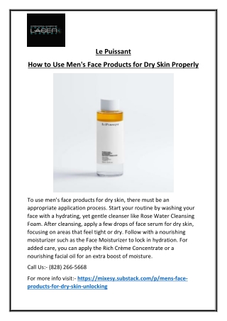 Best Men's Face Products for Dry Skin Hydrate & Refresh