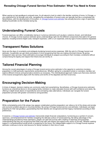 Unveiling Chicago Funeral Service Cost Estimator: What You Required to Know