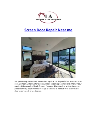 Screen Door Repair Near me