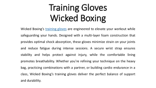 Training Gloves - Wicked Boxing