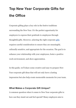 Top New Year Corporate Gifts for the Office