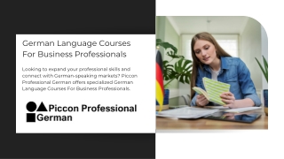 German Language Courses For Business Professionals