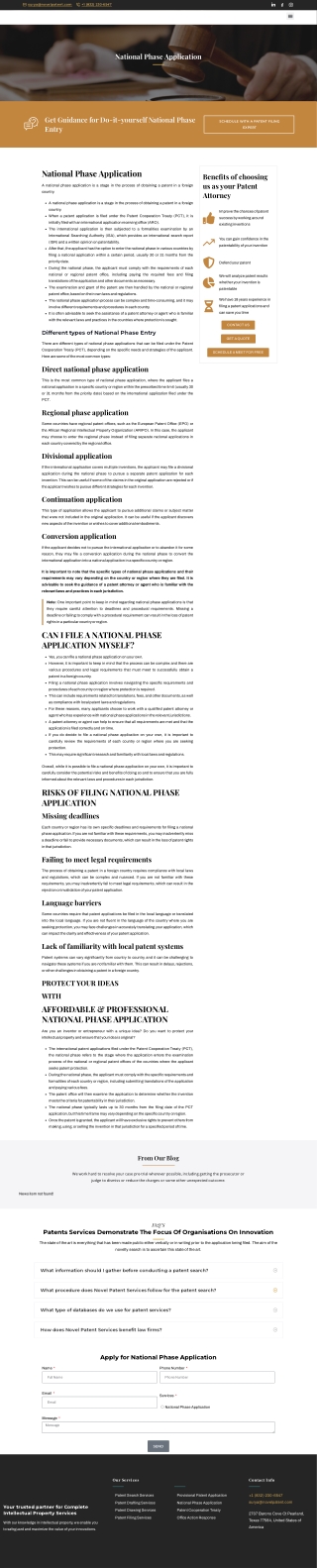 National Phase Entry in El Paso