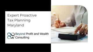 Expert Proactive Tax Planning Maryland
