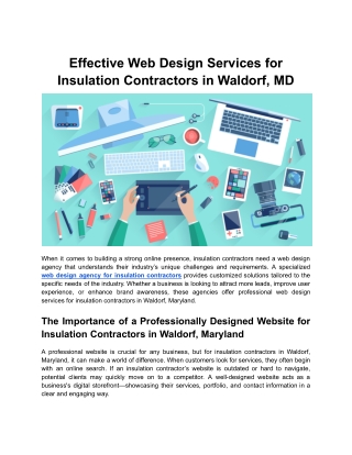 Effective Web Design Services for Insulation Contractors in Waldorf, MD