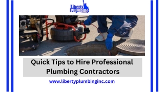 Quick Tips to Hire Professional Plumbing Contractors